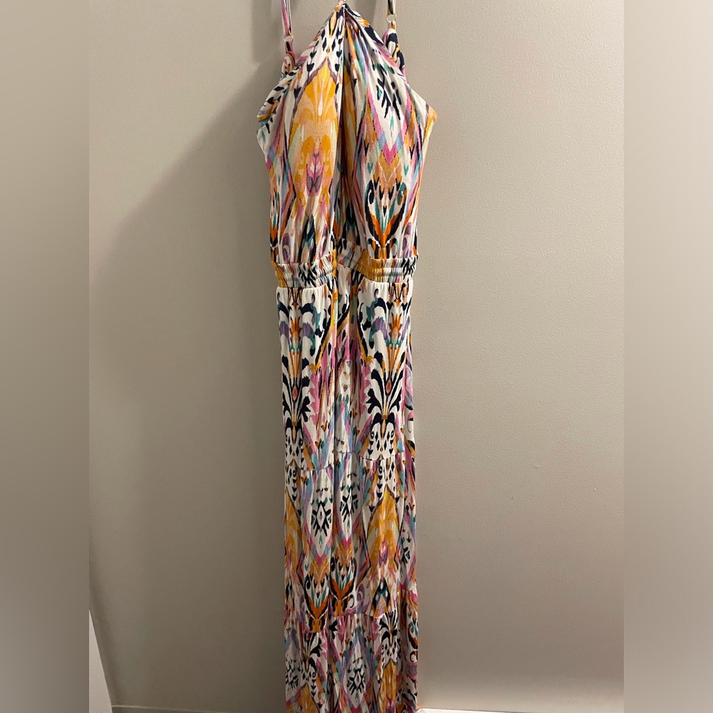 Soma White Gold Multicolored Maxi Sundress with built in bra - Picture 4 of 4